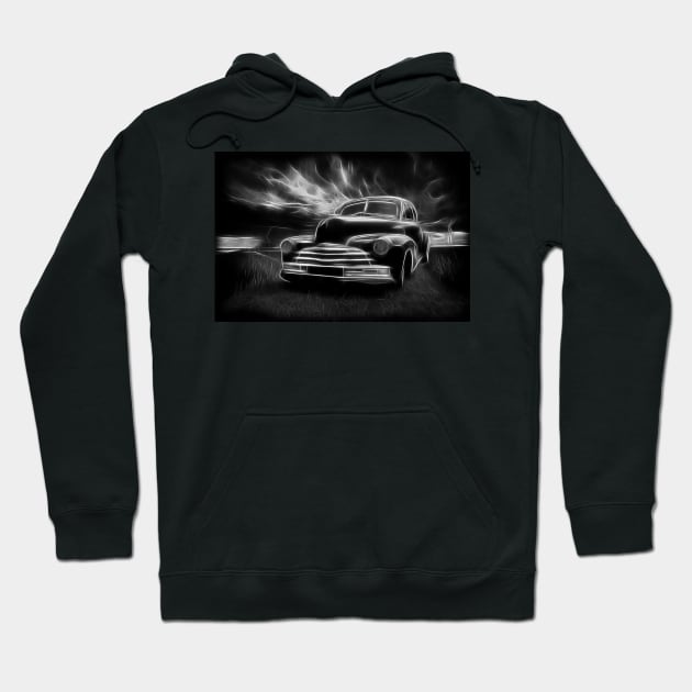 1947 - Chevrolet, black white - 02 Hoodie by hottehue